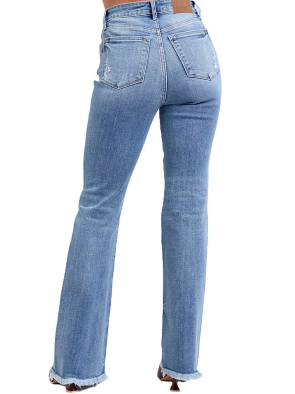 Judy Blue High Rise Fray Hem Bootcut jeans - Picture 4 of 5